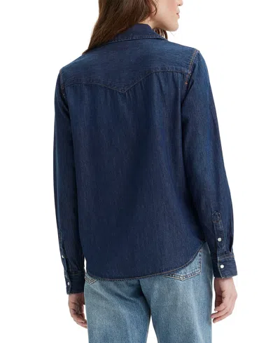 Levi's Iconic Western Denim Snap-up Shirt In Blue