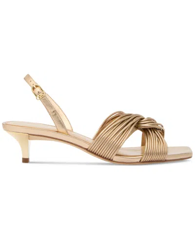 Michael Kors Michael  Women's Alessia Kitten-heel Sandals In Gold