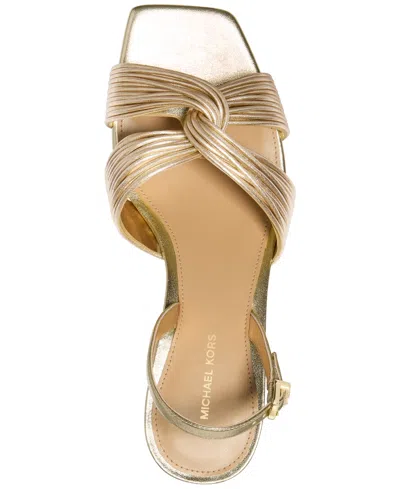Michael Kors Michael  Women's Alessia Kitten-heel Sandals In Gold