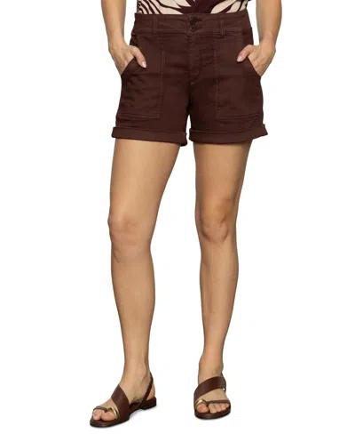 Sanctuary Renegade Mid-rise Shorts In Mesa In Brown