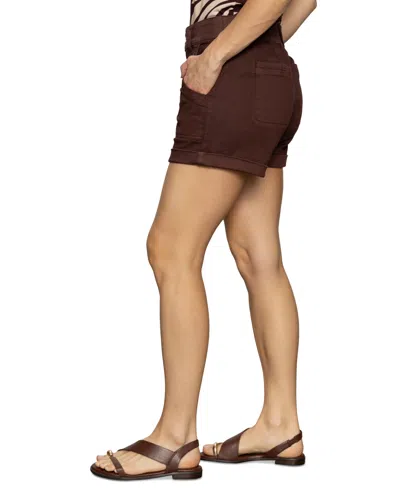 Sanctuary Renegade Mid-rise Shorts In Mesa In Brown