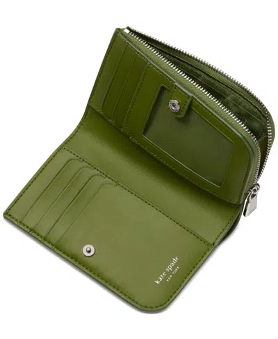 Kate Spade Deco Quilted Compact Wallet In Green