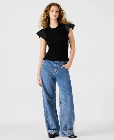 Steve Madden Cecilie Top In Black