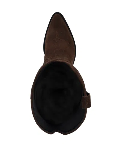 Guess Women's Sashan Knee-high Topstitched Western Boots In Brown