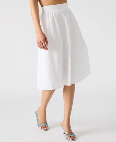 Steve Madden Carlynn Eyelet Cotton Skirt In White