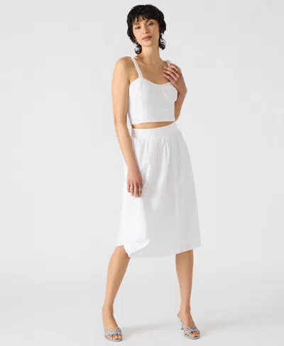 Steve Madden Carlynn Eyelet Cotton Skirt In White