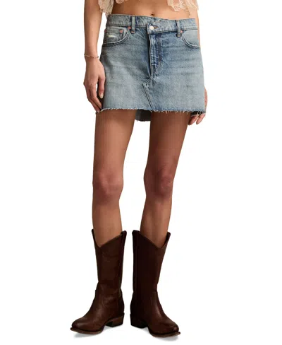 Lucky Brand Women's Crossover Cutoff Denim Mini Skirt In Blue