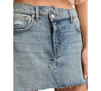 Lucky Brand Women's Crossover Cutoff Denim Mini Skirt In Blue