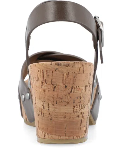 Journee Collection Womens Valentina Heeled Sandals In Gray