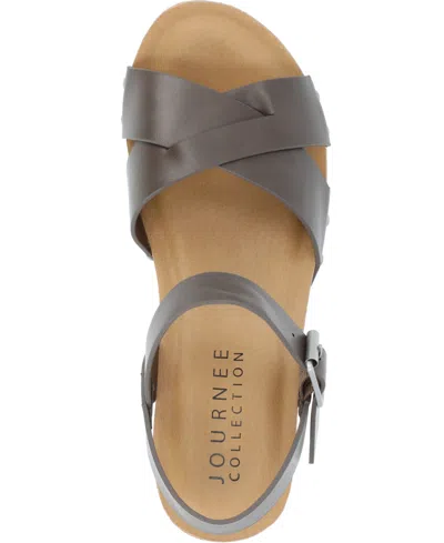 Journee Collection Womens Valentina Heeled Sandals In Gray