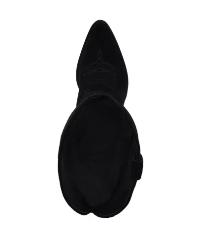 Guess Women's Sashan Knee-high Topstitched Western Boots In Black