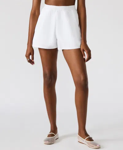 Steve Madden Malena Easy Pull-on Cotton Blend Shorts In White
