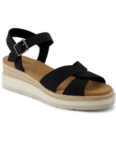 Toms Women's Margot Open Toe Wedge Sandals In Black
