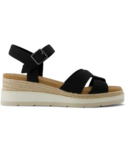 Toms Women's Margot Open Toe Wedge Sandals In Black