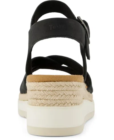 Toms Women's Margot Open Toe Wedge Sandals In Black