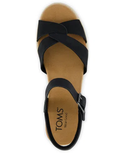 Toms Women's Margot Open Toe Wedge Sandals In Black
