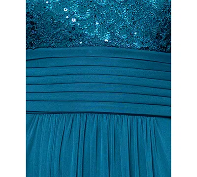 B & A By Betsy And Adam Petites Lace Long Halter Dress