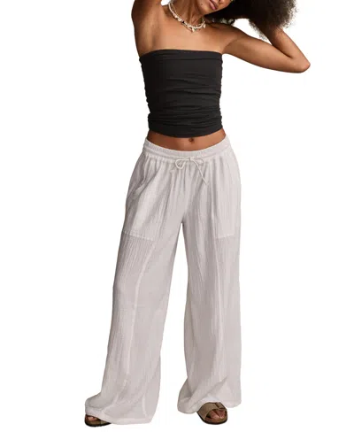 Lucky Brand Women's Beachy Gauze Pant In White