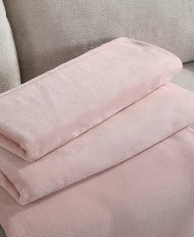 Calvin Klein Core Plush Solid Blanket, King In Pink