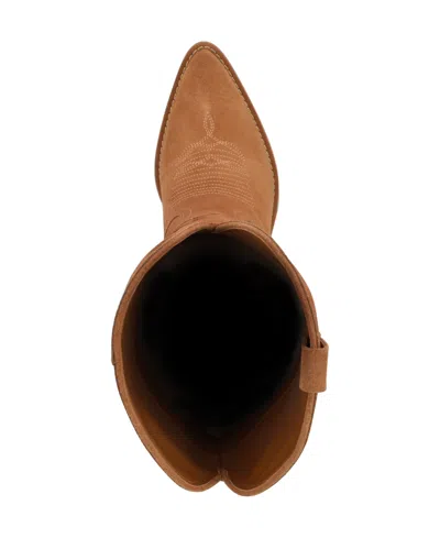 Guess Women's Sashan Knee-high Topstitched Western Boots In Brown