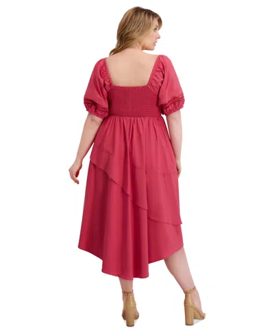 Siena Women's Puff-sleeve Midi Dress In Red