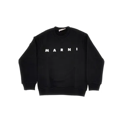 Marni Logo Print Crewneck Sweatshirt Kids In Black