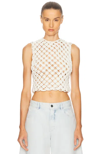 Alaïa Womens Alaia Square Crop Cotton-blend Top In White