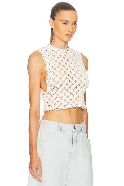 Alaïa Womens Alaia Square Crop Cotton-blend Top In White