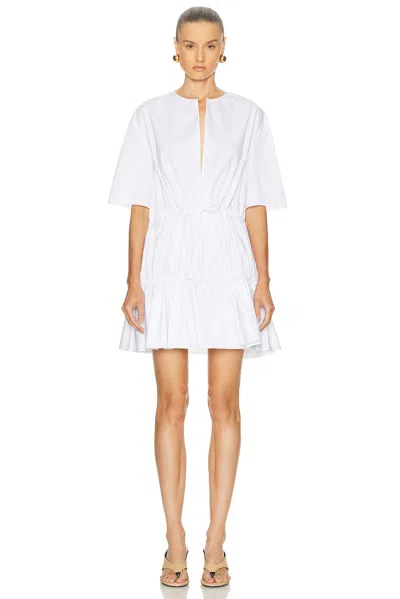 Alaïa Cotton Poplin Dress In White