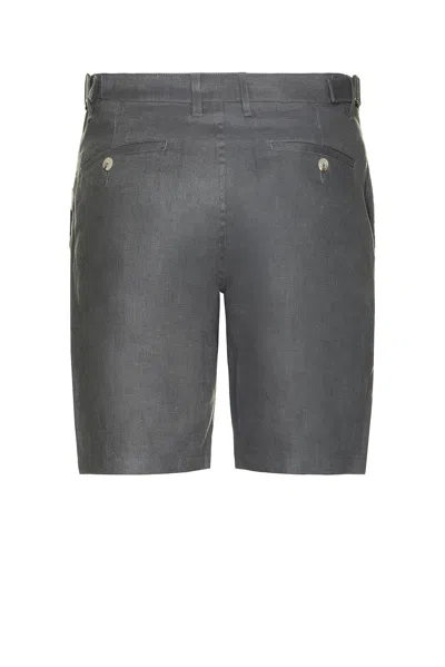 Onia Linen Fixed Waist Shorts In Gray
