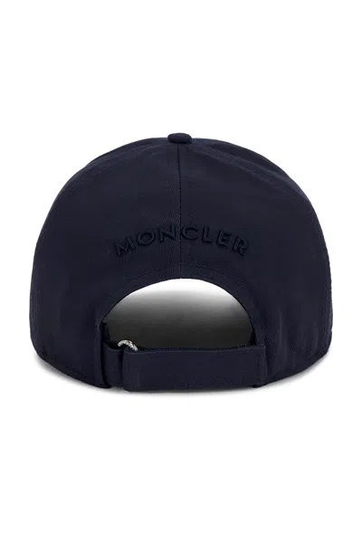 Moncler Structured Baseball Cap With Curved Brim In Blue