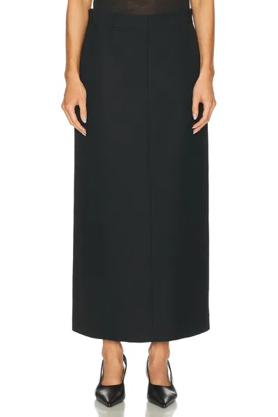 Totême Toteme Women Black Canvas Low-waist Straight Long Skirt