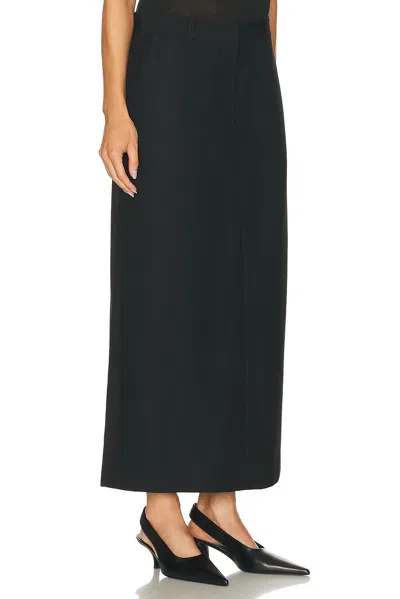 Totême Toteme Women Black Canvas Low-waist Straight Long Skirt