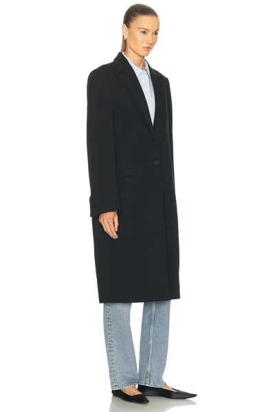 Totême Tailored Single-breasted Coat With Notched Lapels In Black