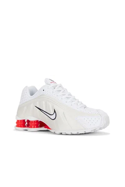 Nike Shox R4 Rubber-trimmed Shell Sneakers In White
