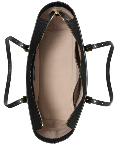 Michael Kors Quinn Large Pebbled Leather Tote Bag In Black