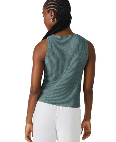 Steve Madden Ellery Crossover Neck Sleeveless Sweater In Green