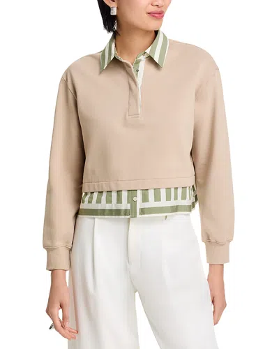 3.1 Phillip Lim Cropped Layered Look Sweatshirt In Neutral