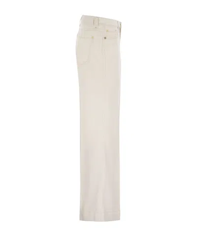 7 For All Mankind Flared Hem Jeans In White