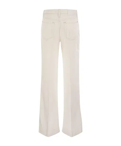 7 For All Mankind Flared Hem Jeans In White