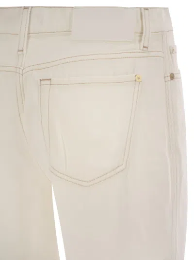 7 For All Mankind Flared Hem Jeans In White