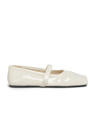 Marni Patent-leather Ballerina Shoes In White