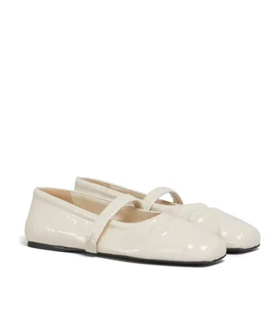 Marni Patent-leather Ballerina Shoes In White