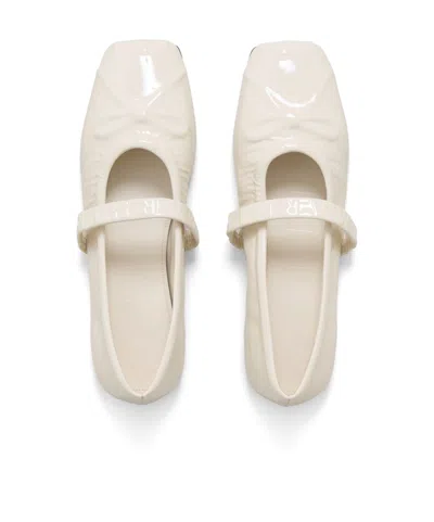 Marni Patent-leather Ballerina Shoes In White