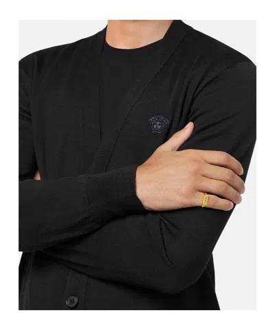 Versace Brand Logo Ring Polished Finish In Gold