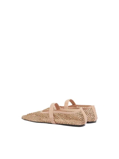Marni Light Pink Mesh Mary Jane Ballet Flat With Crystals In Sand