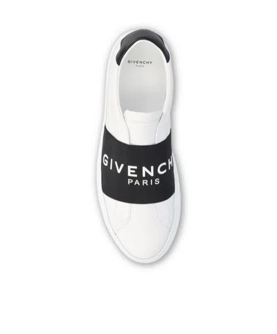 Givenchy Urban Street Leather Sneakers With Elastic Band In White