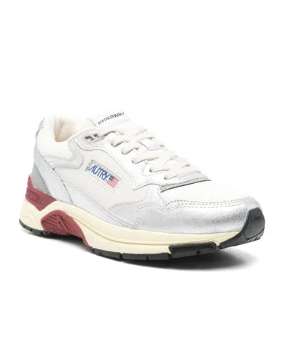 Autry Hyperway Metallic Sneakers In White