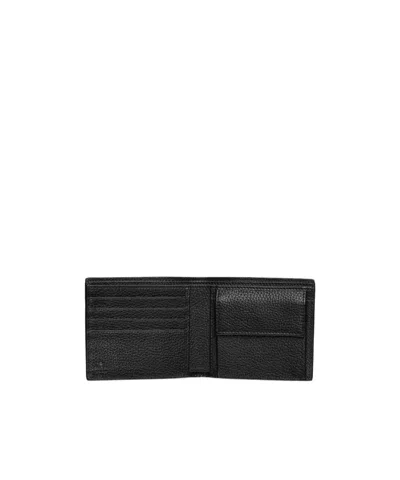 Gucci Black Bi-fold Wallet In Grained Leather Men