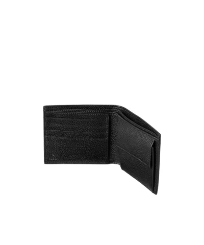 Gucci Black Bi-fold Wallet In Grained Leather Men